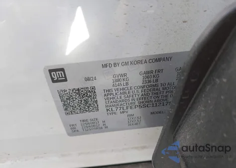 2025 Chevrolet Trax Fwd Ls z USA, uszkodzony, nr VIN KL77LFEP5SC112175